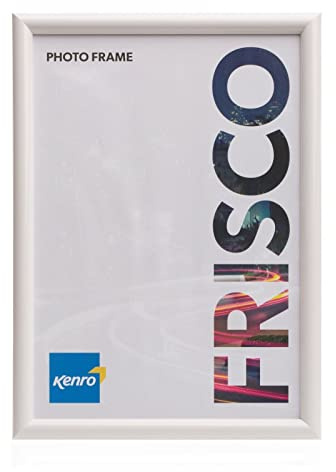 Kenro Frisco Plastic Picture Frames (Box of 1) - 20x16 Inch / 40x50cm Wall Hanging Stylish Photo Frame with Glass Front - White