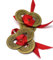 juanxian Lot de 2 pièces de monnaie chinoises Feng Shui avec trois I Ching pour la fortune avec sac cadeau SKU : Y1145, 2,3 cm