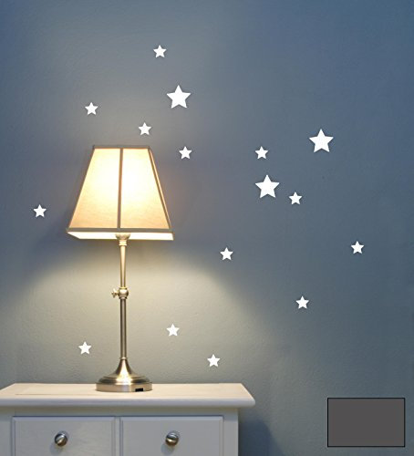 Wandtattoo Wandaufkleber Sterne Sternenhimmel Nachthimmel Sterne Stars Starlit Sky Set 31 Teile M1672 - ausgewählte Farbe: *Dunkelgrau