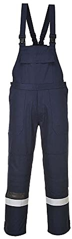 Portwest FR27 Bizflame Work FR Bib and Brace Rule Pocket Flame Resistant | Navy, 3X Large, EN 61482-1-2 Class 1, EN ISO 11612, Regular Fit, Elasticated Shoulder Straps, Triple-Stitched Seams, Durable