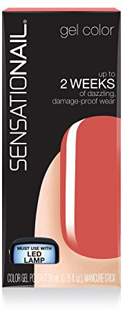 Sensationail Gel Nail Polish, Eternal Flame, 7.39ml, Orange Red, At Home - Gel Polish