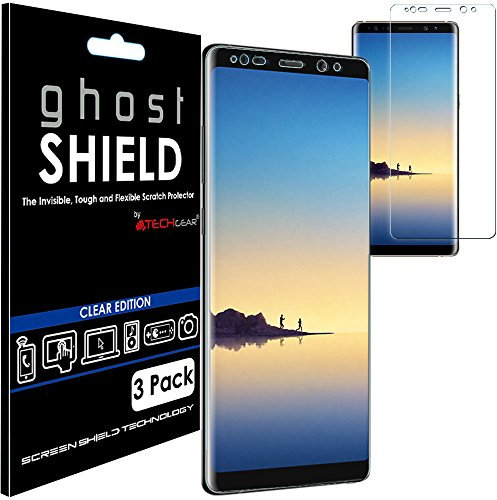 [3 Pack] TECHGEAR Protection Écran pour Galaxy Note 8 [ghostSHIELD] Film de Protection Souple en TPU avec Protection Totale de l’Écran Compatible pour Samsung Galaxy Note 8 [Protection Bords Incurvés]