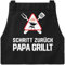 MoonWorks Grill-Schürze für Männer mit Spruch Schritt zurück Papa Papa Opa grillt Baumwoll-Schürze Grill-schürze Küchenschürze schwarz unisize