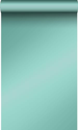 Origin papier peint uni brillant bleu canard 53 cm x 10.05 m Wallcoverings
