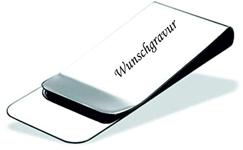 Schmalz Clip Dinero - de Acero Inoxidable - Grabado Incluido Paquete de Regalo - para Mujeres y Hombres - Uno Mismo Online Personalisieren - Clip Billetes - Pinza para Billetes