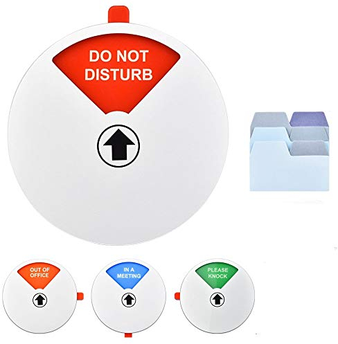 EMAGEREN Privacy Sign 5 Inch in a Meeting Sign Acrylic Do Not Disturb/Out of Office/Please Knock Sign White Privacy Door Sign Conference Sign with Sticky Notes for Offices Home School