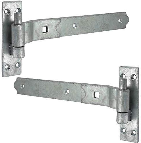 1 Pair of Galvanised Cranked Hook & Band Hinges- 12 Heavy Duty Offset Gate Hinges