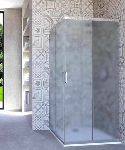 Hydra Box Doccia angolare Porta Scorrevole 80x80 cm Opaco