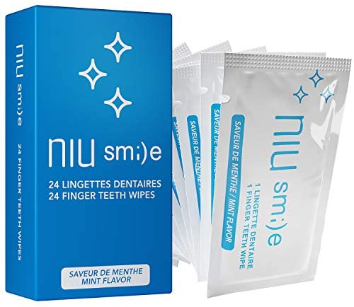 Niusmile Fingerzahntücher für Erwachsene | Frische Minzpinsel für weiße Zähne, gesundes Zahnfleisch & Mundreinigung | Einweg-Fingerzahnbürste | 24 einzeln verpackte Zahntücher