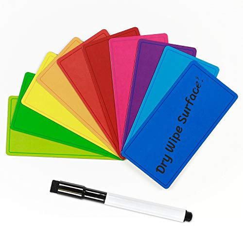 TMS Magnetische trocken abwischbare Etiketten, robust, mehrfarbig, flexibel, für Kühlschrank, Zuhause, Schule, Büro, Lager - Ideal für Agile, Scrum, Kanban oder Lean, 50mmx100mm.