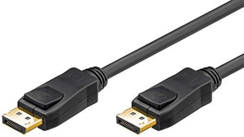 goobay 49959 DisplayPort Verbindungskabel 1.2, 4K, vergoldet, DisplayPort-Stecker auf DisplayPort-Stecker für Übertragung von Video/Audio Signalen, 2 Meter, Dunkelgrün + Braun