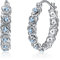 Creolen Silber 925 für Damen Große Blume Creolen Silber Damen Kristall Loop Ohrringe Schmuck für Damen Mädchen Durchmesser Größe 24,4mm