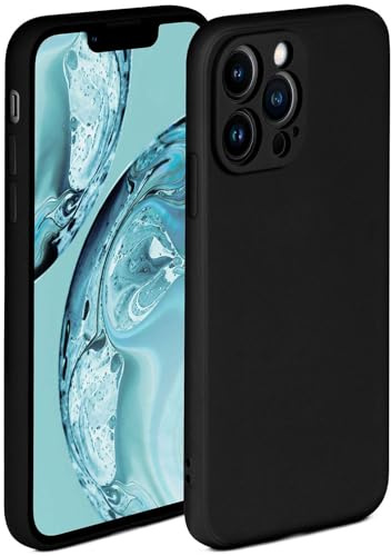 ONEFLOW Soft Case für iPhone 13 Pro Max Hülle aus Silikon mit Kameraschutz, Silikonhülle mit erhöhtem Schutz fürs Display, Backcover Schutzhülle, weiche Handyhülle, Schwarz