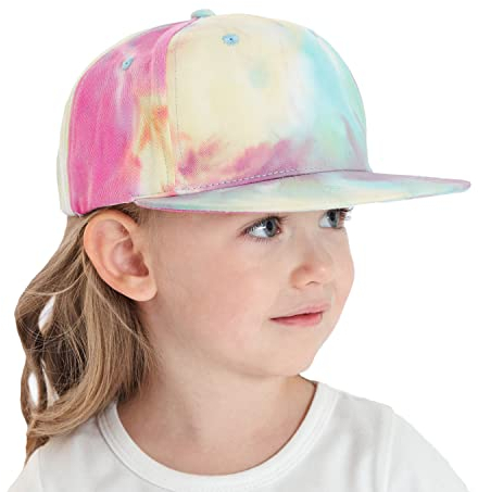 Tie-Dye Kinder Sonnenhut Sonnenschutz Baseball Cap Kleinkind Baseballmütze Babymütze Snapback Trucker Hut Schirmmütze Schiebermütze Baseball Kappen Hut Sommerhut für Jungen Mädchen 4-8 Jahres