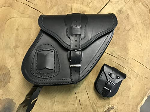 ORLETANOS Motorradkoffer Dynamite schwarz rechts kompatibel mit Harley Davidson Dyna Super Glide Fat Bob Street Bob Low Rider Sportster Packkoffer Leder Koffer HD