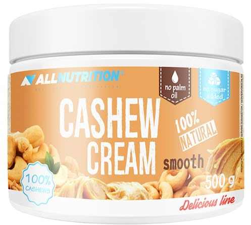 ALLNUTRITION Cashew Cream Smooth Cashew Nut Cream - vegan cream - Nut Spread - gluten & dairy free - vegan creamer - lacto free - long life food - 500g