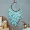 Dremisland Mond Traumfänger Handgemachte Grün Federn Boho Traumfänger Makramee Wandbehang Türkis Anhänger Ornament Weihnachten Dreamcatcher Wanddekor Craft Geschenk, Kein Licht