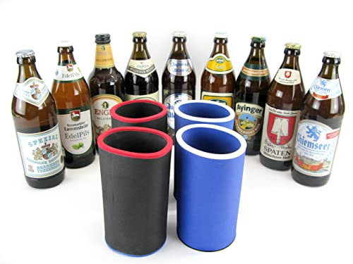 4er Set Bayrische Biere bunte Mischung - Getränkekühler - Bierkühler - Flaschenkühler für alle genormten Bierflaschen - Qualitätskühler (4er Set Bayrische Biere bunte Mischung)