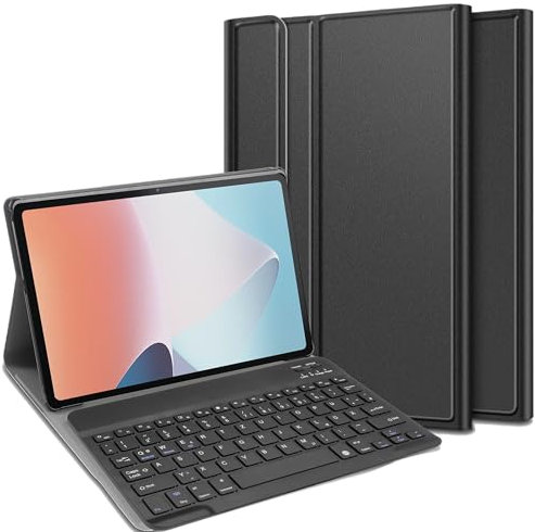 Cazy Tablet-Hülle mit Tastatur geeignet für Lenovo Tab M10 (3rd Gen) - QWERTZ Bluetooth Tastatur-Hülle - Schwarz