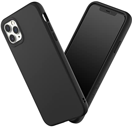 RHINOSHIELD Case Compatible with iPhone 11 Pro Max | SolidSuit-Shock Absorbent Slim Design Protective Cover with Premium Matte Finish 3.5M/11ft Drop Protection Changeable Camera Rings - Classic Black