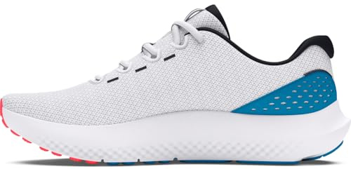 Under Armour Baskets Charged Surge 4 pour Homme, (102) Blanc/Capri/Noir, 41 EU