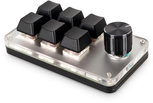 Zunate OSU Gaming Tastatur, Einhändige Makro mechanische Tastatur mit Rotem Schalter, Programmierbare Tastatur für Büro, Gaming, Industrielle Steuerung, Labor (6 Tasten mit 1
