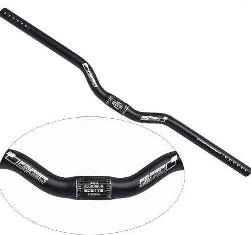 ALEFCO Fahrradlenker, mattschwarz, Lenker, Aluminiumlegierung, 25,4 x 600 mm, Fahrradlenker, MTB-Lenker, Mountainbike-Lenker, Lenker, flacher Lenker, Rennradlenker (1)