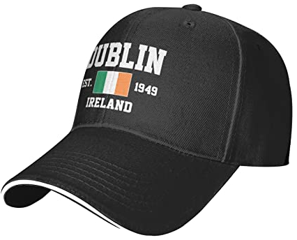 Irland Est.1949 Dublin Mesh Baseball Cap Laufmütze Reise Hüte Outdoor Verstellbare Sommer Caps Schwarz, #432, M/Einheitsgröße