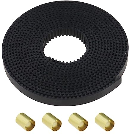 Zahnriemen offen 2GT 2 Meter kompatibel mit Ender 3 / Ender 3 V2 / Ender 3 Pro/Ender 5 Series 3D-Drucker, Teilung 2 mm Breite 6 mm mit 4 Messinghülsen