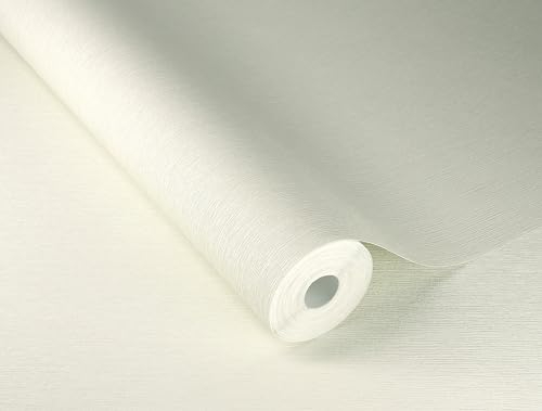 Rasch Vliestapete Einfarbig Linien Struktur Creme Metallic 608632