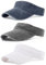 Qlauca Sonnenblenden für Damen und Herren, kühlend, leicht, Sport-Sonnenhüte, verstellbar, Twill, Baumwolle, Laufvisier, 3 Stück, Weiß, Marineblau, Dunkelgrau, 7 3/8