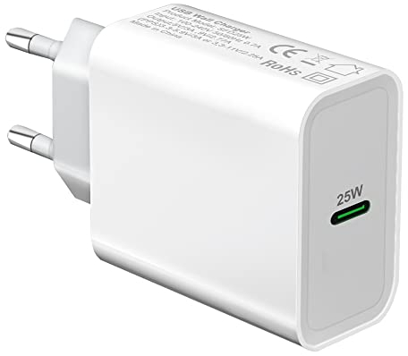25W Ladegerät für Samsung Galaxy S23 S22 S24 Plus Ultra A26 A36 A56 S25 S21 FE,A54 5G A15 A16 A25 A34 A14 A53 A23 A33 A05S,Z Fold 4 5,iPhone 16e 15 16 Pro Max/14 13 12 USB C Schnellladegerät Netzteil