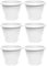 Acan Tradineur - Pack de 6 Macetas de plástico Redondas para Plantas y Flores Mediterránea con Orificios Inferiores. Recipiente, macetero Exterior e Interior del hogar - Color Blanco - 50 cm