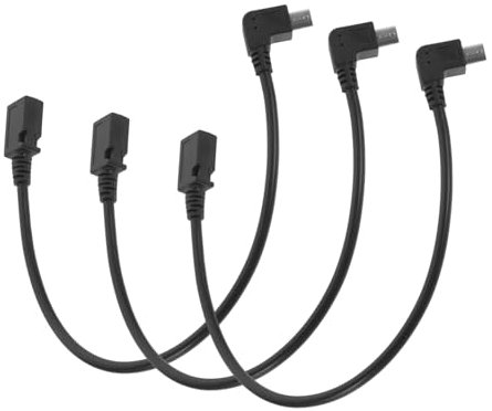 UKCOCO Câble Micro Usb Coudé à 90 Degrés Pour Smartphones Lot De 3 Câble De Chargement Rapide Adaptateur Usb Pour Utilisation Espaces Restreints Noir
