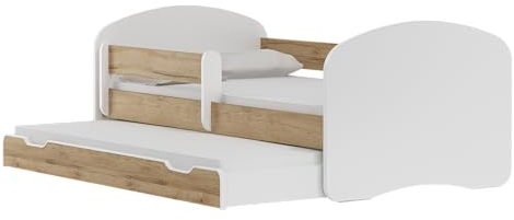 BDW Kinderbett Jugendbett mit Einer Schublade und Matratze Eiche Craft 180x80 || BESTPREIS ||