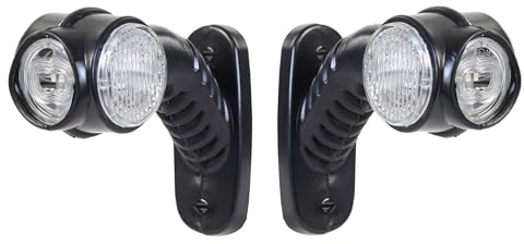 Wiltec 2X 4 LED Seitenleuchte 12V runde Positionsleuchte für Anhänger Begrenzungsleuchte für LKW
