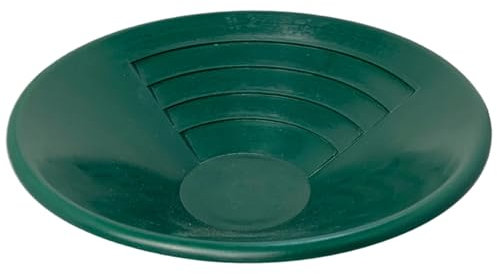 Padella dorata da 10 pollici in oro attrezzatura in oro verde attrezzatura di prospezione in oro padella oro con padella di mining oro rotonda leggera con riffle