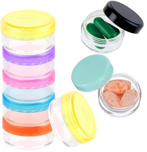 Dimeho Small Pill Organizer Box, 8 Pcs Mini Pill Case Travel Pill Case Holder Portable Daily Mini Pill Container BPA Free Pocket Pills Medicines Storage Container for Briefcase Medicine Storage Box