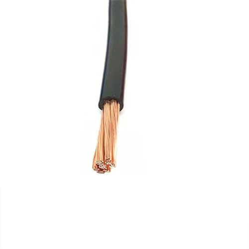 Flexible Cable,Electrical Flex Cable,1meter Battery Connection Soft Wire Multi Copper Core Strand 10AWG 20AWG 220V Power Wires 6mm2 4mm2 Electrical Cable Connector Loom(Black,12AWG 4mm2)