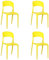 Totò Piccinni Sedia Omega in Polipropilene Moderne Design Impilabile,(L) 43x(P) 50x(A) 84 cm (4, New Giallo Limone)