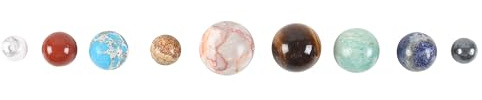 Sonnensystem Edelsteinkugel-Set – 9 einzigartige Kristalle, die Planeten darstellen, einschließlich Howlith, Jaspis, Tigerauge, Lapislazuli und mehr – pädagogische, inspirierende und handgefertigte