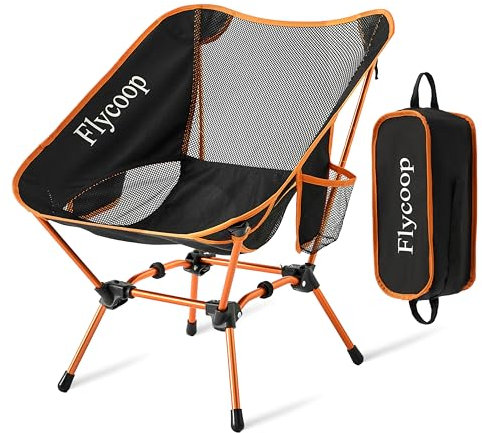 Flycoop Campingstuhl Faltbar Camping Stuhl Tragbarer Campingstühle 180Kg Faltstuhl Ultraleichter Packmaß Kleiner Klappstuhl mit Tragetasche für Picknick, Outdoor, Wandern