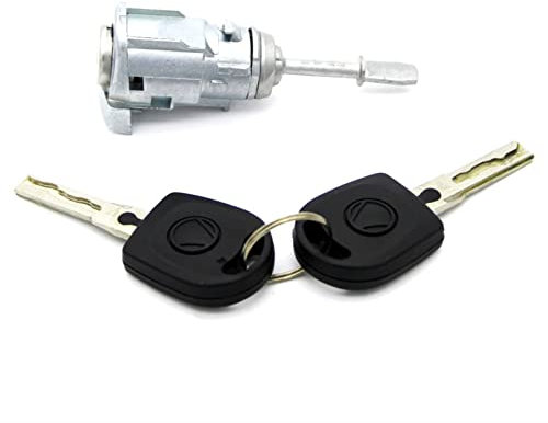 QASULER Cylindre DE Serrure DE Porte Gauche avec 2 CLÉS, for VW, for Passat, for Seat, Toledo Leon Arosa Lupo 3B0837167 Barillet de Serrure de Voiture