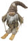 Skifahrer-Wichtel 35 cm – Rustikale Weihnachtsdeko aus Textil und Holz – Winterliche Dekofigur im skandinavischen Stil/Weihnachtsgnom (Mann)