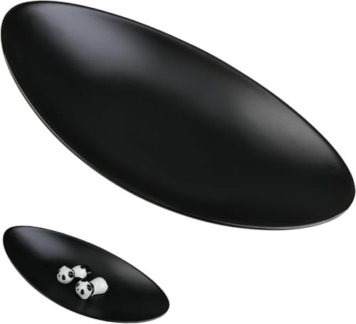 Bandeja Organizadora de Joyas en Resina Negra, Elegante Plato Ovalado para Organización de Joyería y Llaves - Duradero y Fácil de Limpiar - Decoración del Hogar