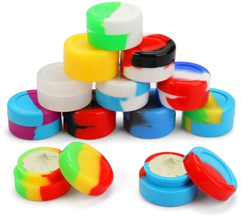 TenaLucy 12 Pièces Cosmétique Vide Rond Récipients Ronds en Silicone | 5ml Mini Récipients en Silicone Pot, Creme Vide de silicone Multi-Usage Pot pour Crèmes Cosmétiques