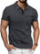 HMIYA Poloshirt Herren Kurzarm T-Shirts mit Tasche Polo Klassisches Sommer,Dunkelgrau,XL
