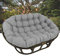 Egg Chair Kissen mit Bändern, Doppelsitz, Schaukelstuhl-Pads für Außenbereich, Terrasse, Garten, Grau, 165,1 x 114,3 x 15,2 cm