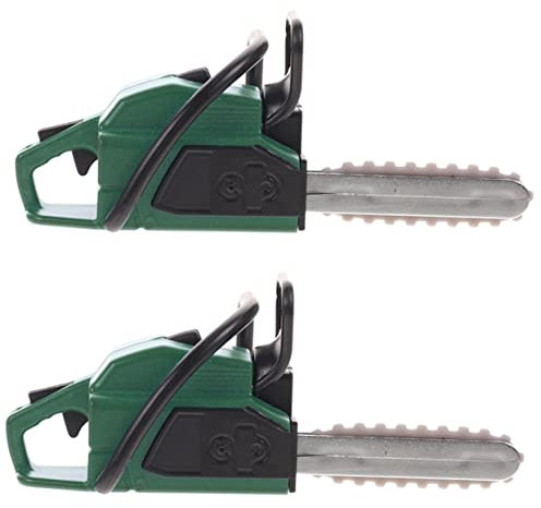 Vaguelly 2 Stück Mini Kettensäge Miniatur Puppenhaus Mini Requisite Simuliertes Gartenwerkzeug Mini Zubehör Kleine Elektrische Kettensäge Winzige Kettensäge Mini
