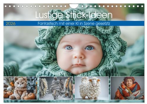 Lustige Strick-Ideen (Wandkalender 2026 DIN A4 quer), CALVENDO Monatskalender: Entdecke die humorvolle Welt des Strickens mit unseren lustigen ... ist alles dabei. (CALVENDO Hobbys)